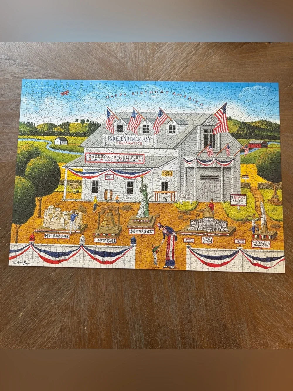 MasterPieces Jigsaw Puzzle 1000 Pc July 4th At Grange Hall Art Poulin Complete